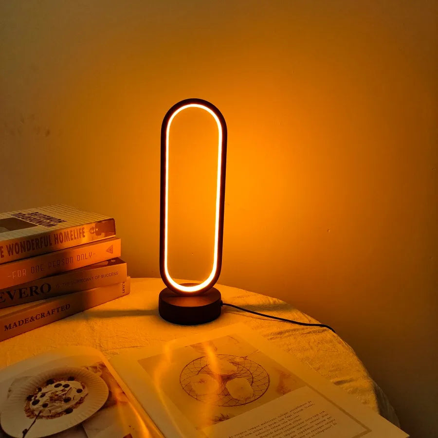 Ring LED Bedside Lamp – Three-Color Dimming Night Light