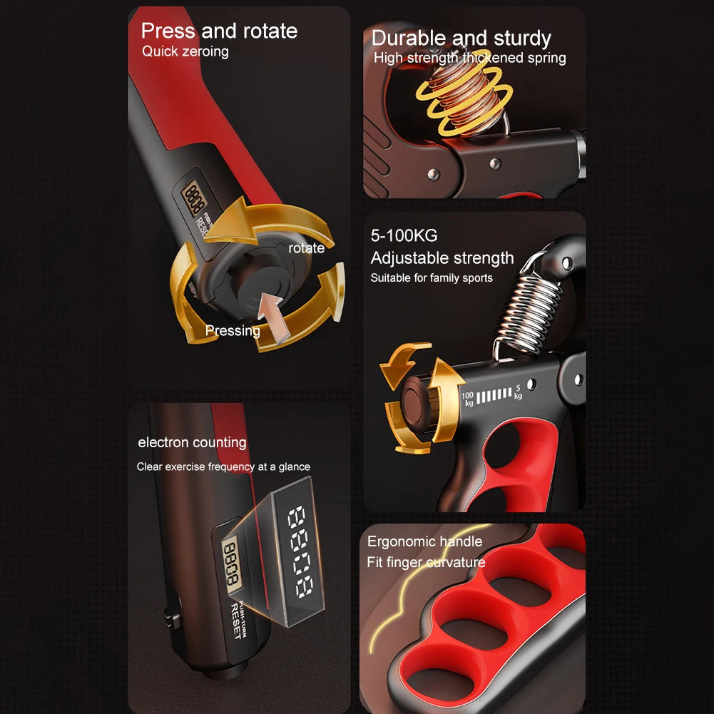 5-100KG Hand Gripper Gym Wrist Expander - Hand Strengthener & Muscle Recovery Tool