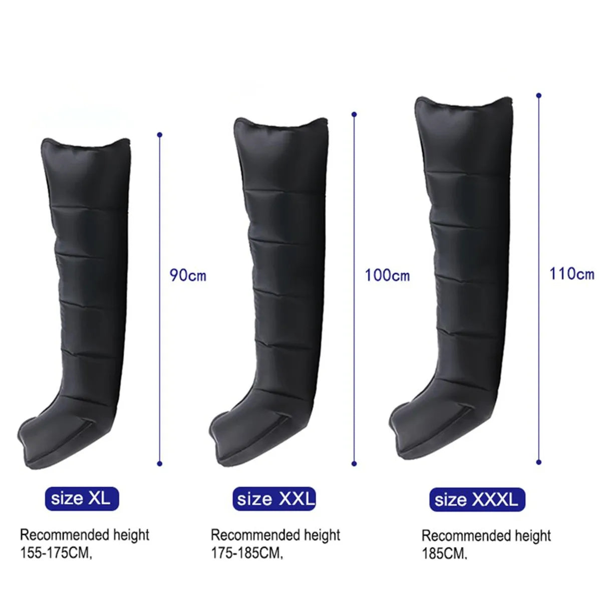 Pressotherapy Air Compression Foot Massager - Leg Recovery Boots with Lymphatic Drainage