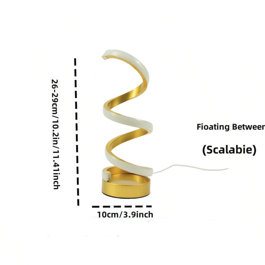 Modern LED Spiral Table Lamp with USB – Adjustable Brightness for Any Space