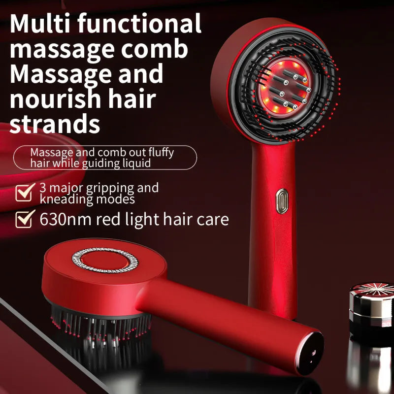 Electric Massage Comb with Vibration and Red Light Therapy for Hair Growth