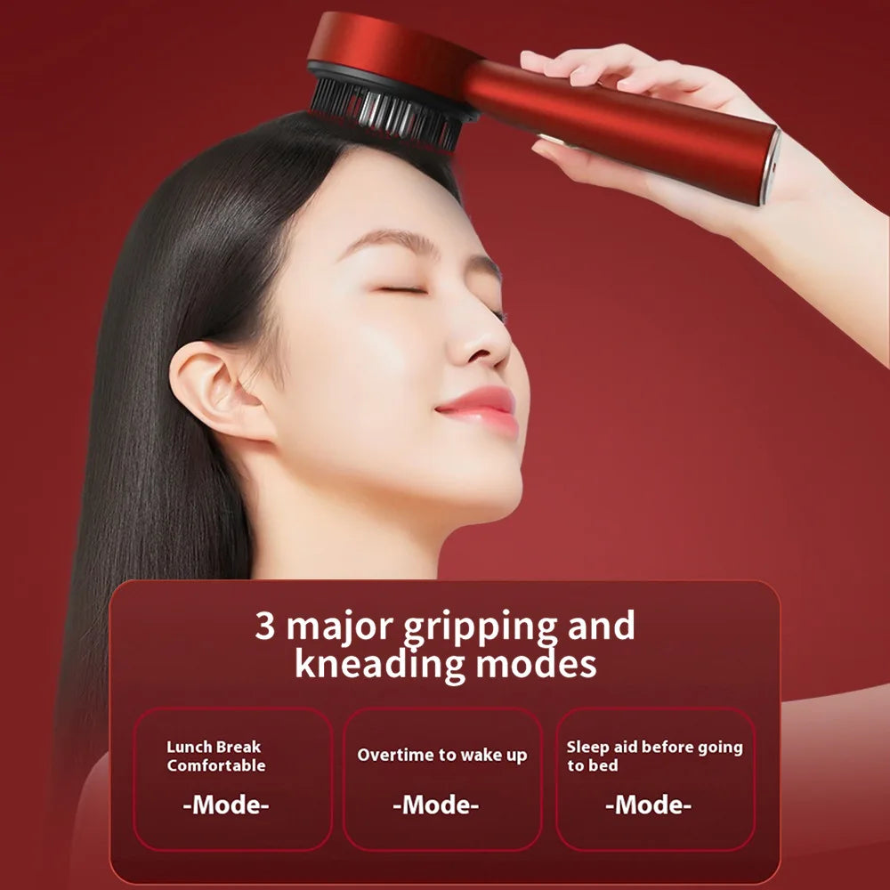 Electric Massage Comb with Vibration and Red Light Therapy for Hair Growth