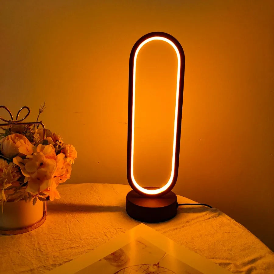 Ring LED Bedside Lamp – Three-Color Dimming Night Light