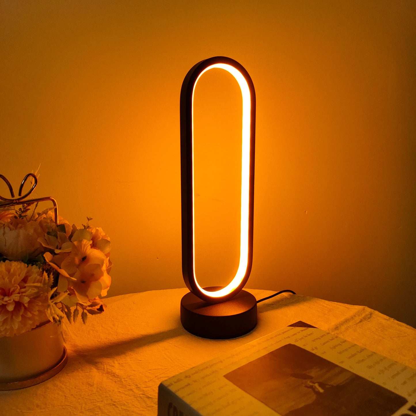 Ring LED Bedside Lamp – Three-Color Dimming Night Light