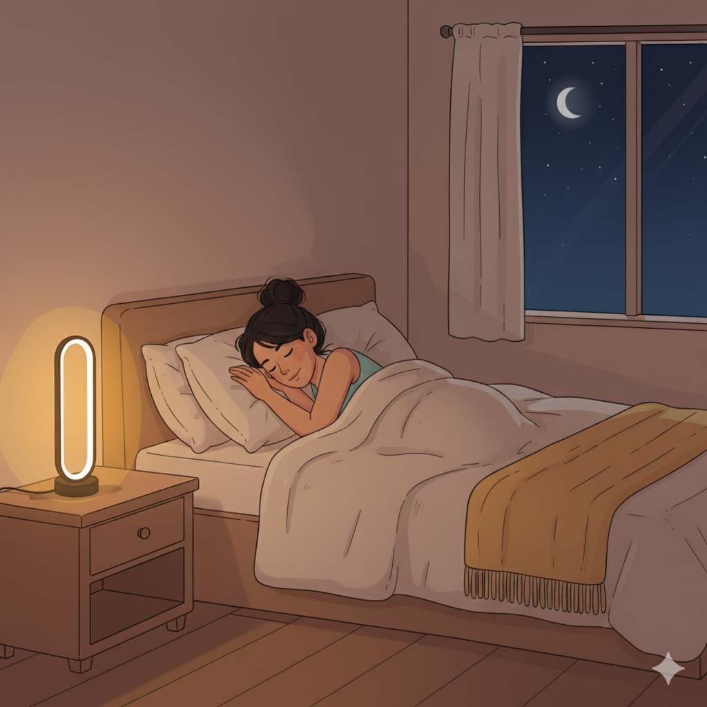 Ring LED Bedside Lamp – Three-Color Dimming Night Light