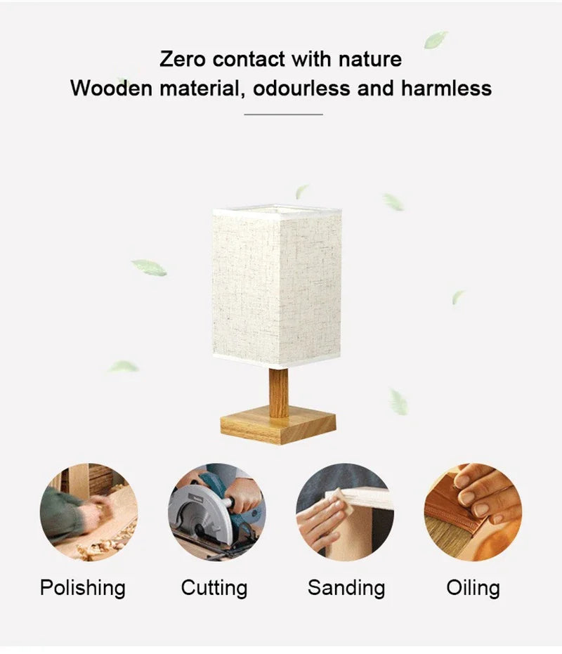 LED Table Lamp – Simple Chinese Style with Dimmable Warm Light