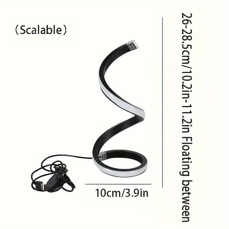 Modern LED Spiral Table Lamp with USB – Adjustable Brightness for Any Space