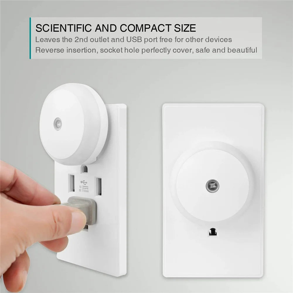 Smart LED Night Light with Amber Glow – Eye-Friendly and Energy Efficient