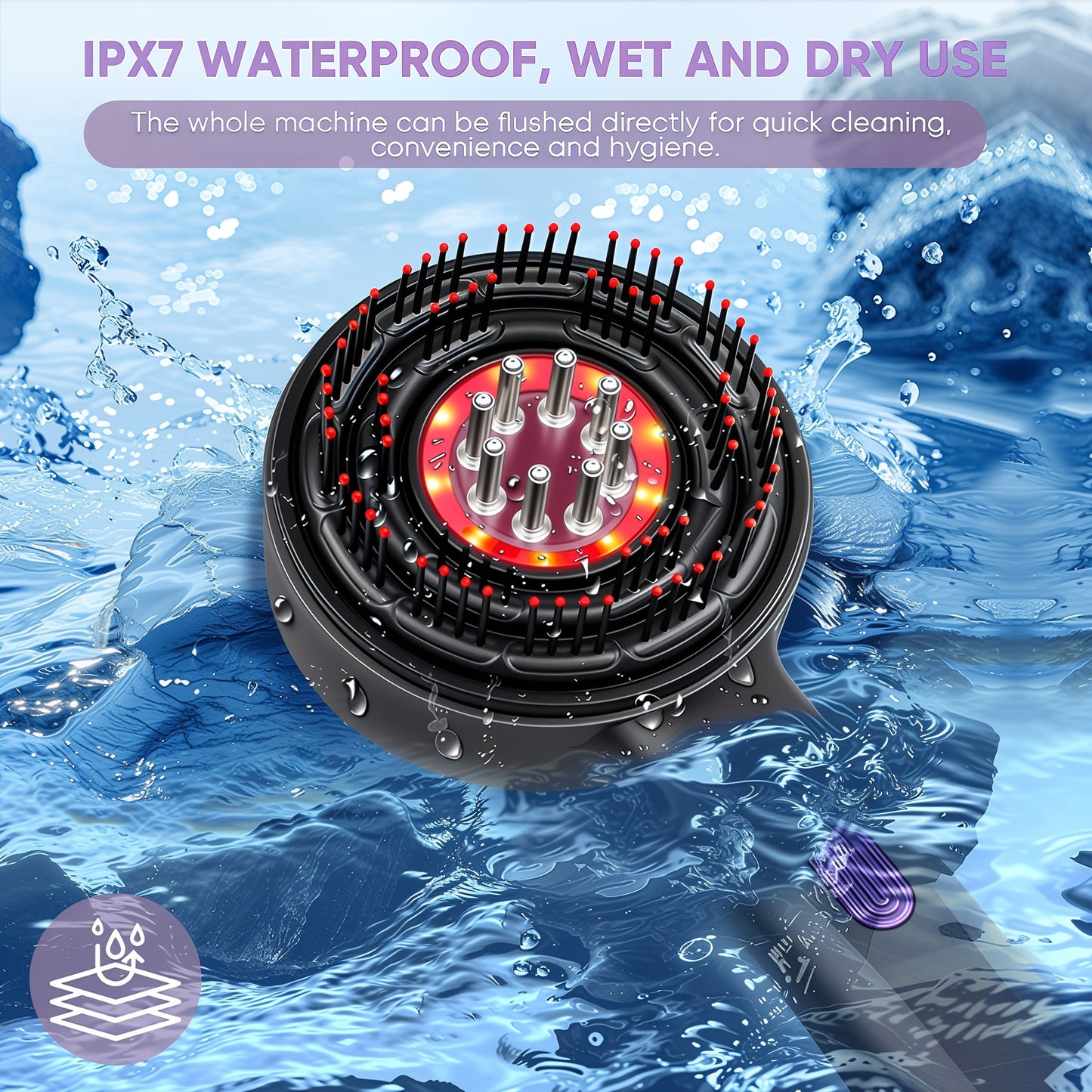 Electric Massage Comb with Vibration and Red Light Therapy for Hair Growth