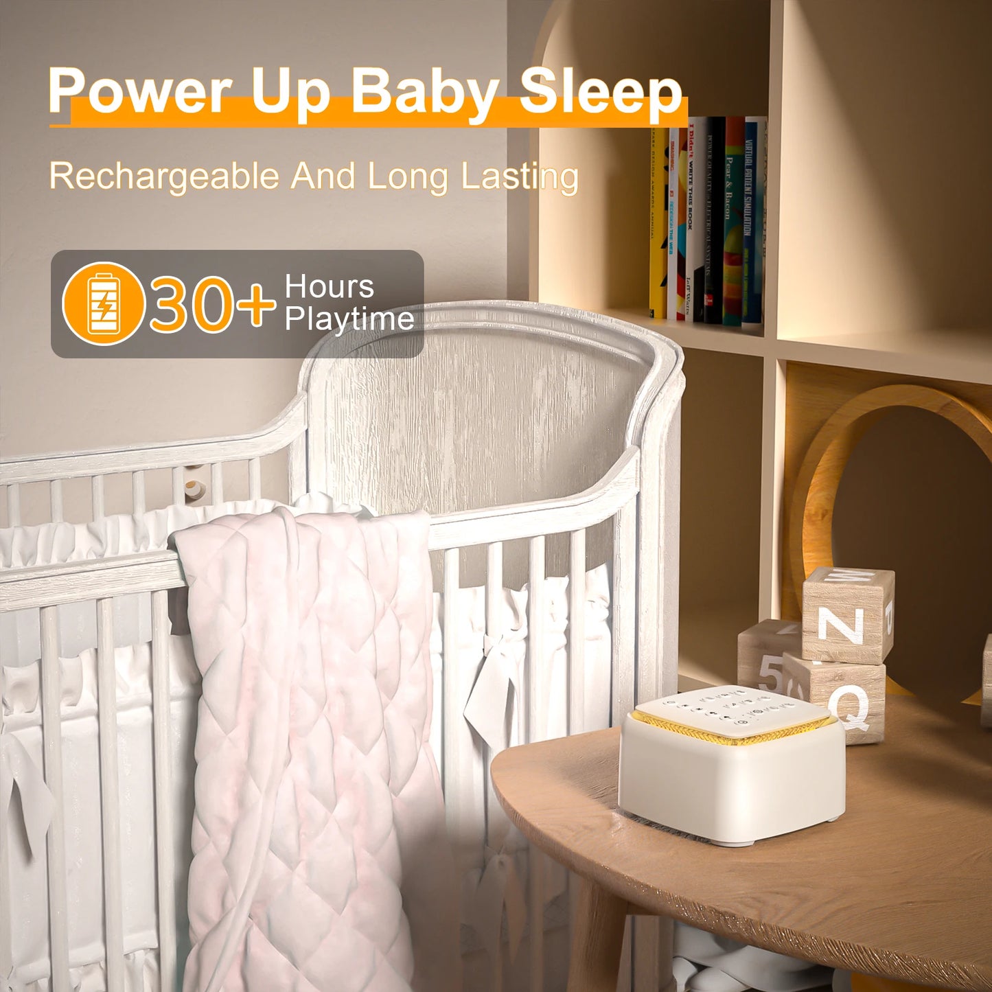 White Noise Machine with 30 Soothing Sounds & Warm Light – For Restful Sleep and Focus