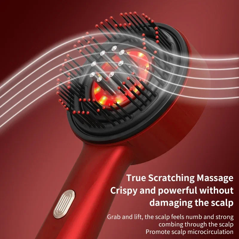 Electric Massage Comb with Vibration and Red Light Therapy for Hair Growth
