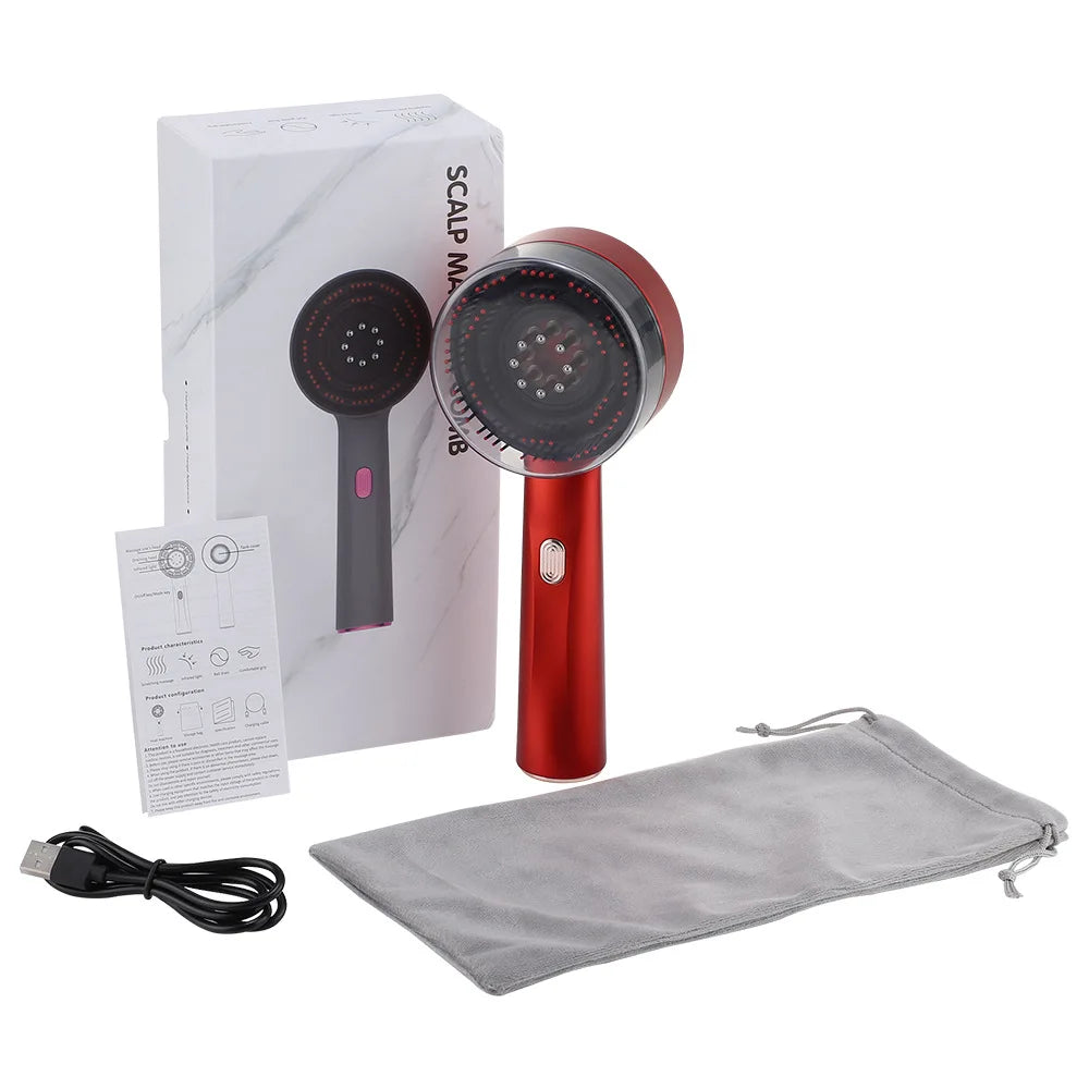 Electric Massage Comb with Vibration and Red Light Therapy for Hair Growth
