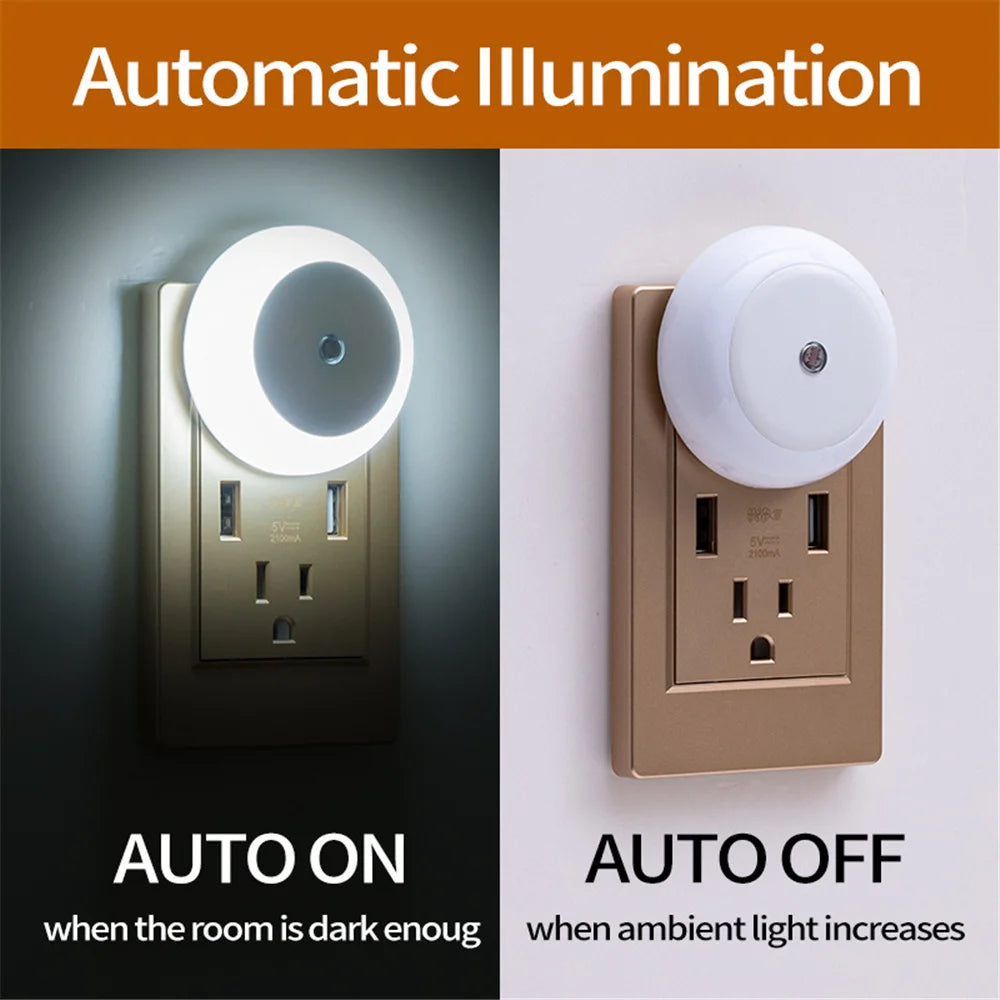 Smart LED Night Light with Amber Glow – Eye-Friendly and Energy Efficient