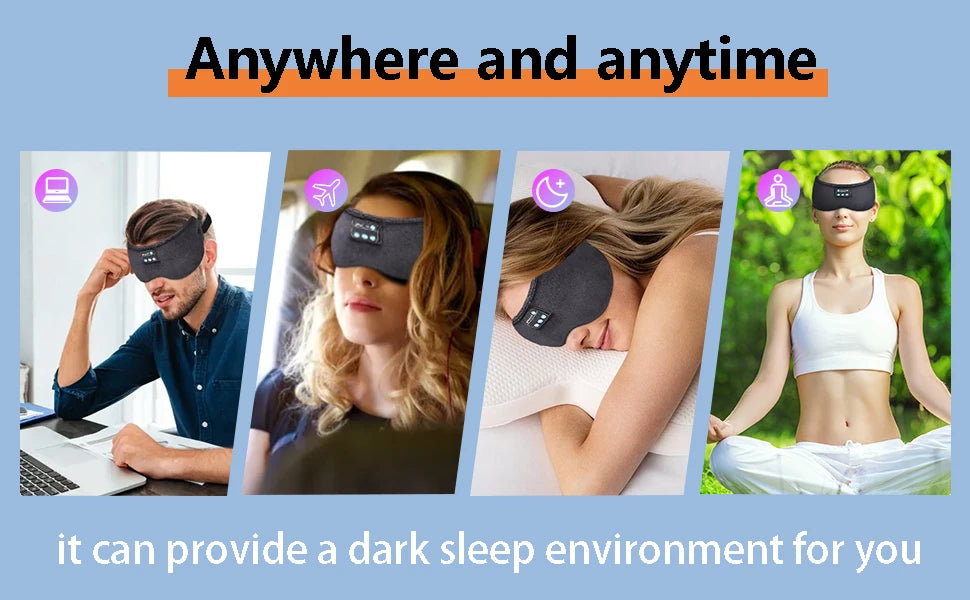 Bluetooth 5.3 Eye Mask Headphones – Sleep Better with Music