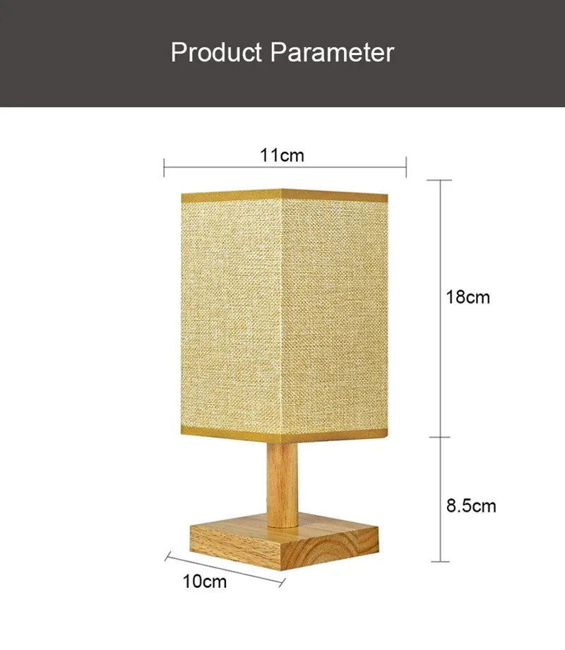 LED Table Lamp – Simple Chinese Style with Dimmable Warm Light