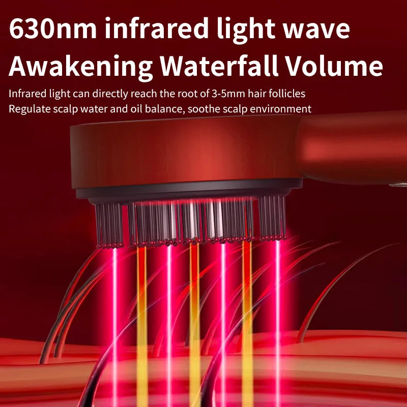 Electric Massage Comb with Vibration and Red Light Therapy for Hair Growth