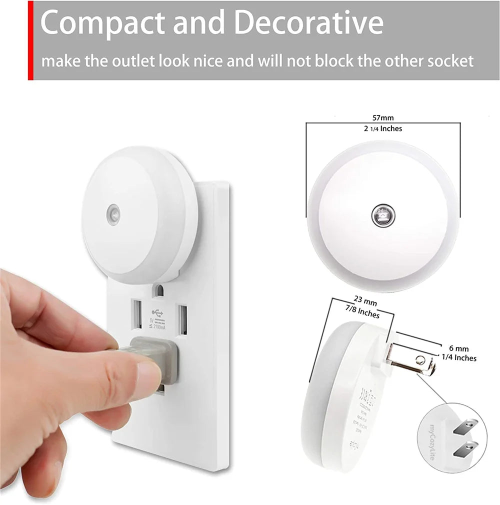 Smart LED Night Light with Amber Glow – Eye-Friendly and Energy Efficient