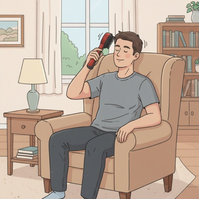 Electric Massage Comb with Vibration and Red Light Therapy for Hair Growth