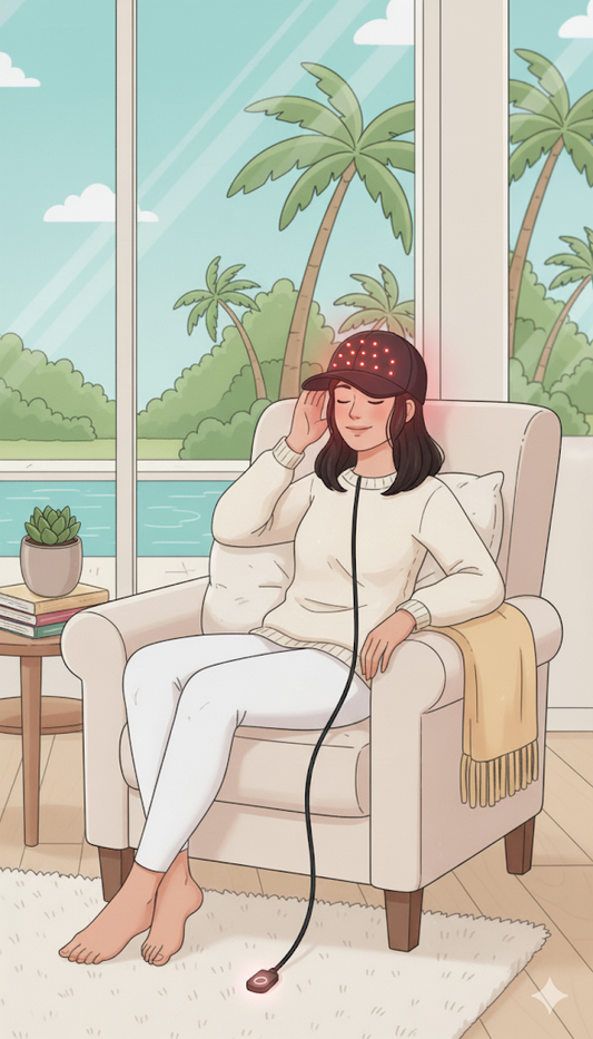 Longevus FolliGlo™ Red Light Therapy Cap: Cellular Revitalization for Fuller, Healthier Hair